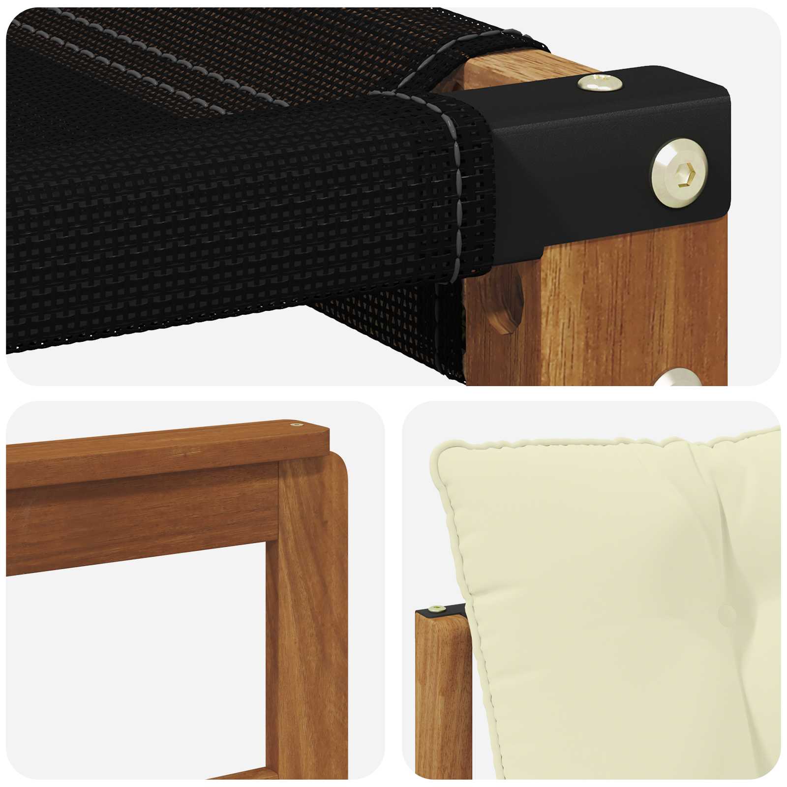 Set vanjskih sofa 9 pcs Prirodna i krem Čvrsto drvo akacije