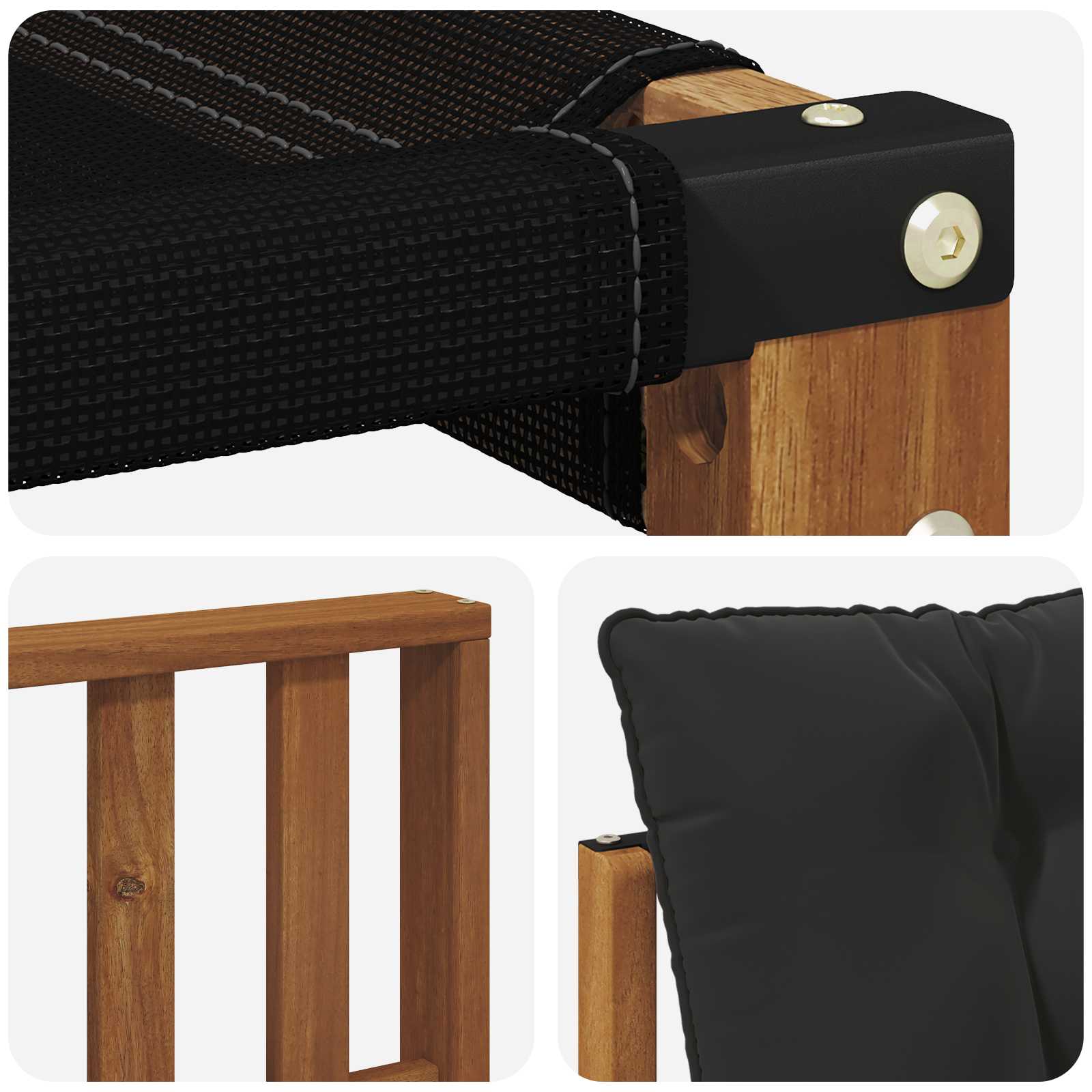 Set vanjskih sofa s jastukom 10 pcs Prirodna i crna