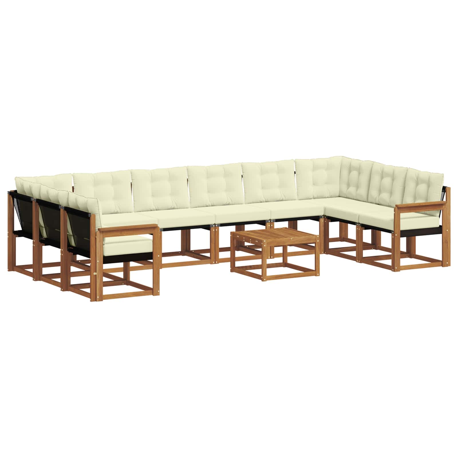 Set vanjskih sofa s jastukom 11 pcs Prirodna i krem