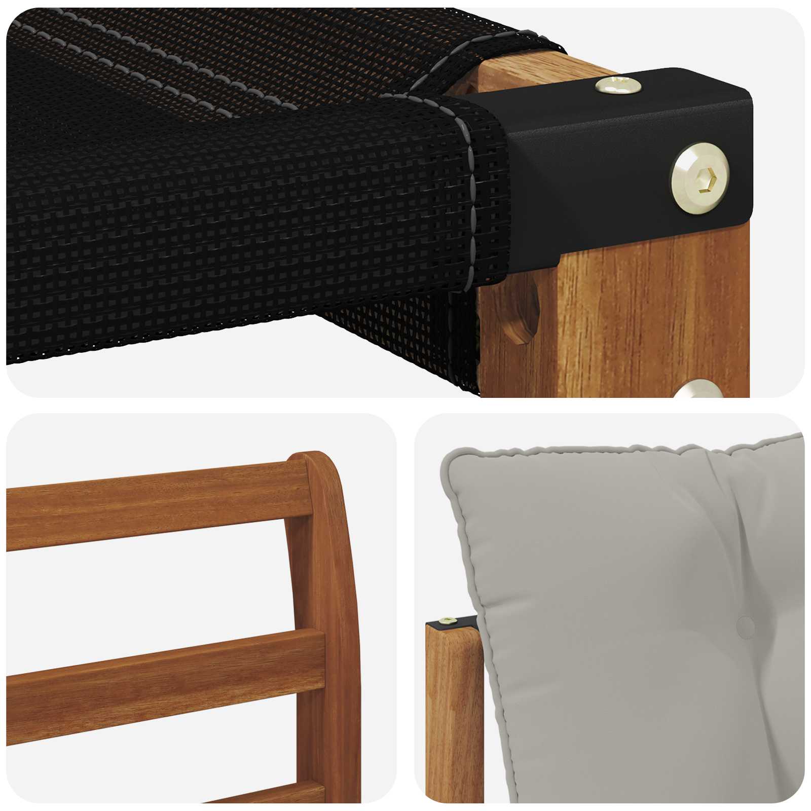 Set vanjskih sofa s jastukom 3 pcs Prirodna i svijetlo siva