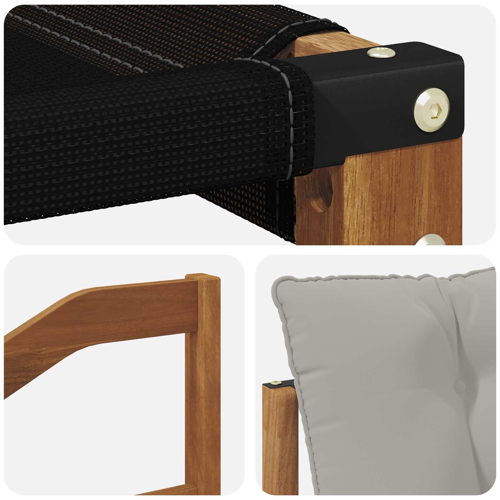Set vanjskih sofa s jastukom 3 pcs Prirodna i svijetlo siva