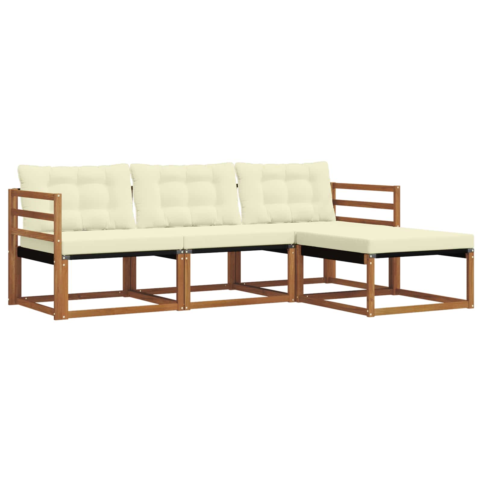 Set vanjskih sofa 4 kom. Prirodna i krem