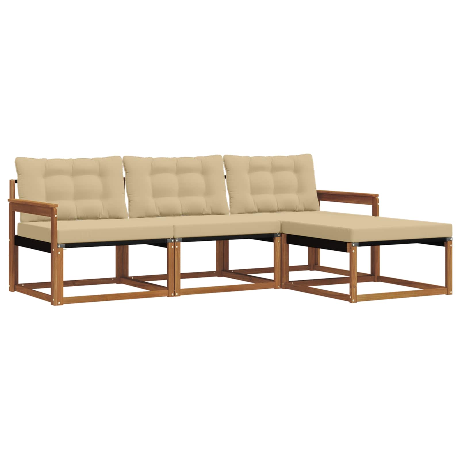 Set vanjskih sofa 4 kom. Prirodna i bež