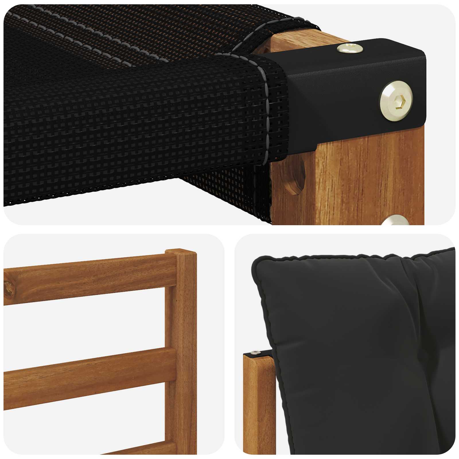 Set vanjskih sofa s jastukom 4 pcs Prirodna i crna