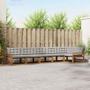 Set vanjskih sofa 6 kom. Prirodna i svijetlo siva Smeđa 408 x 170,5 x 73 cm