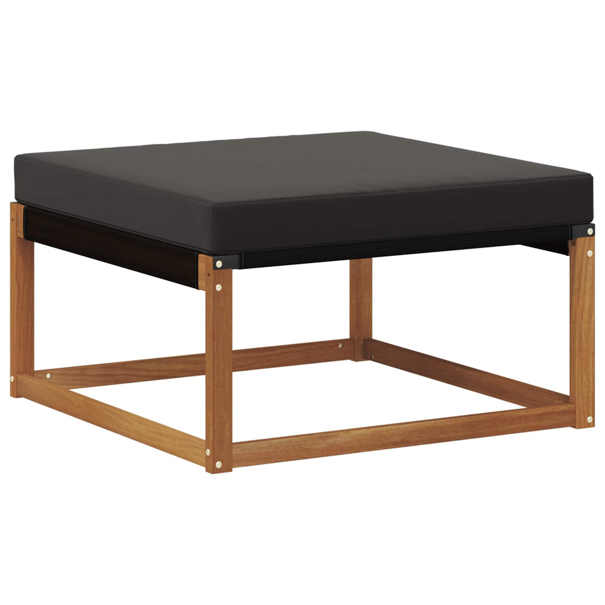 Set vanjskih sofa 6 kom. Prirodna i crna Čvrsto drvo akacije