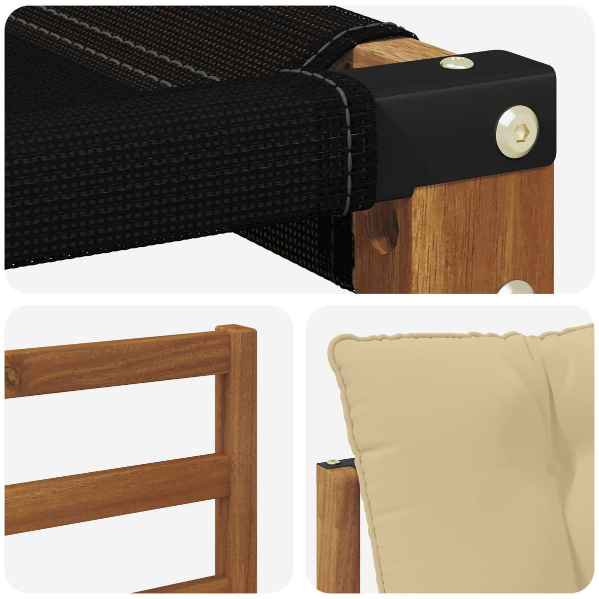 Set vanjskih sofa 7 kom. Prirodna i bež Čvrsto drvo akacije