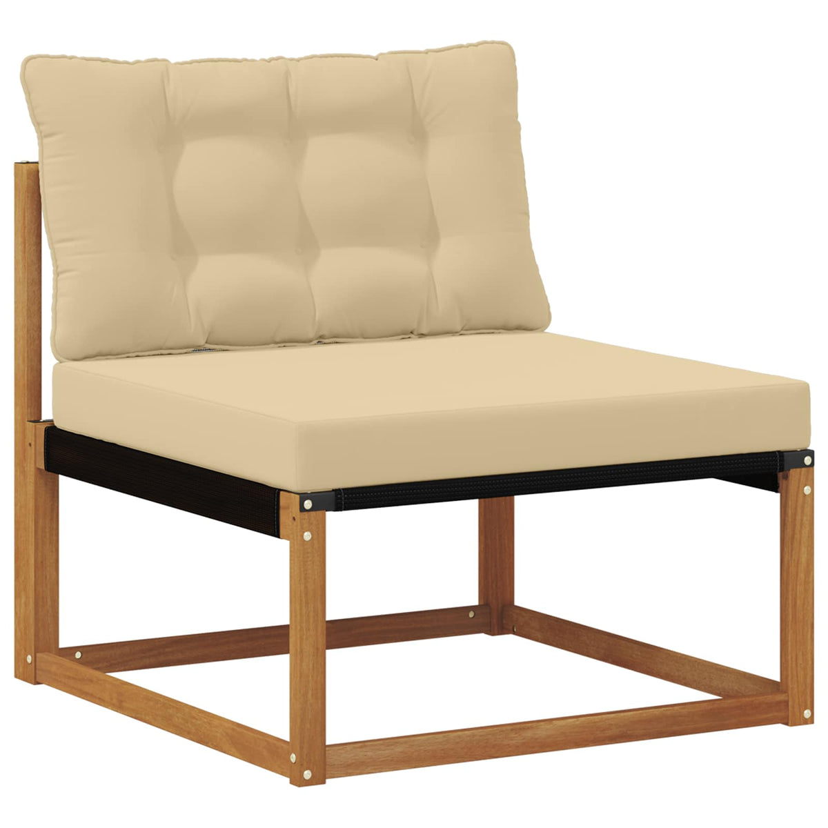 Set vanjskih sofa 7 kom. Prirodna i bež Čvrsto drvo akacije