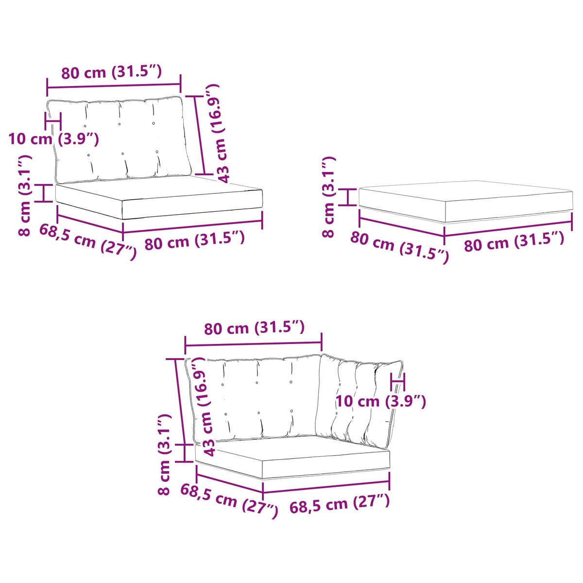 Set vanjskih sofa 7 kom. Prirodna i bež Čvrsto drvo akacije