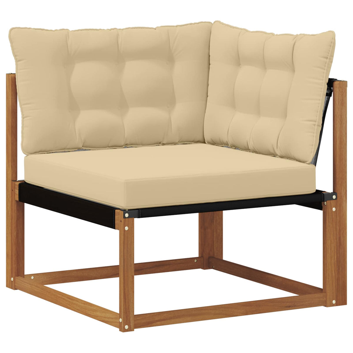 Set vanjskih sofa 7 kom. Prirodna i bež Čvrsto drvo akacije