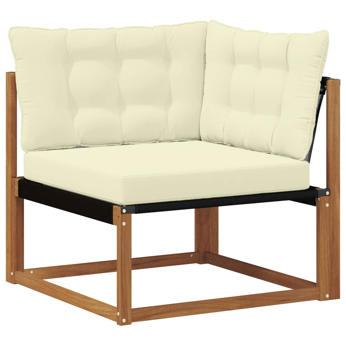 Set vanjskih sofa 7 kom. Prirodna i krem Čvrsto drvo akacije