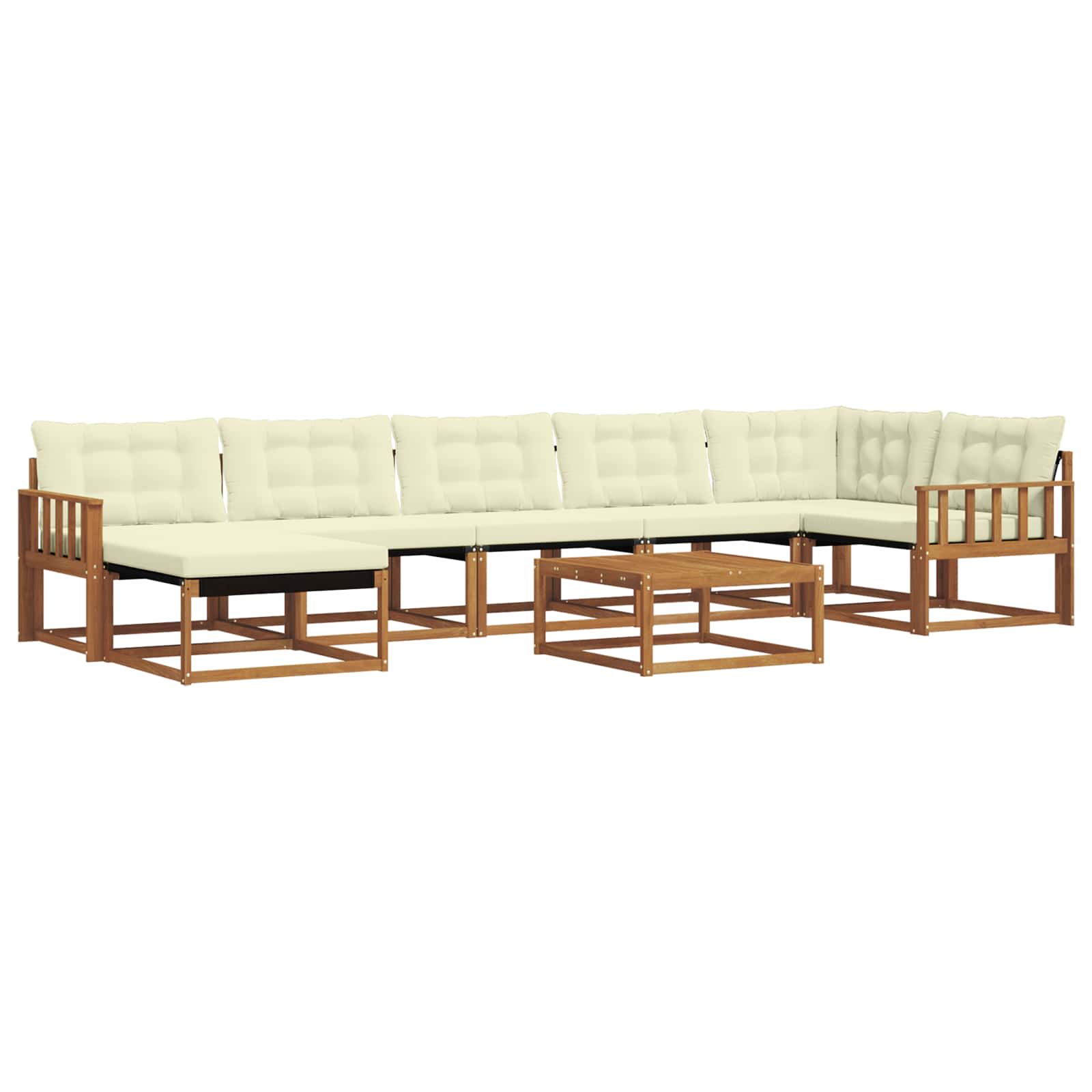 Set vanjskih sofa 22 pcs Prirodna i krem Čvrsto drvo akacije