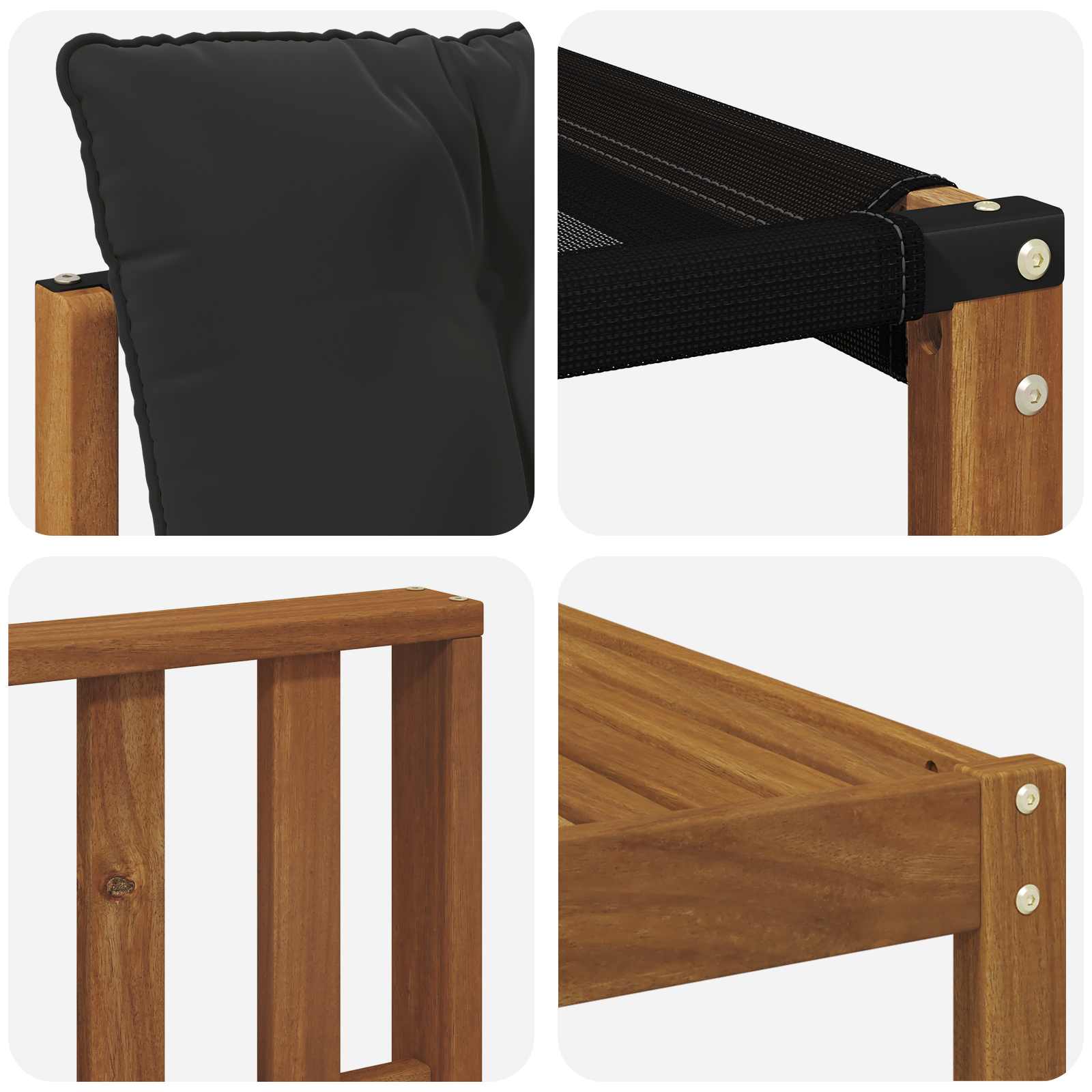 Set vanjskih sofa 22 pcs Prirodna i crna Čvrsto drvo akacije