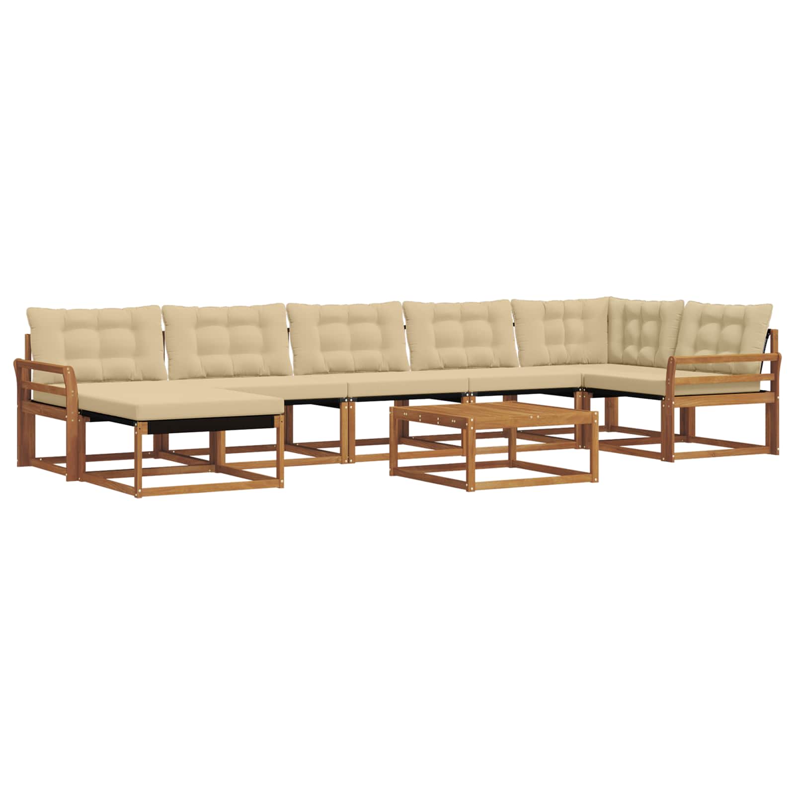 Set vanjskih sofa 22 pcs Prirodna i bež Čvrsto drvo akacije