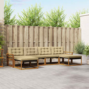 Set vanjskih sofa 6 kom. Prirodna i bež Smeđa 333 x 162,5 x 73 cm