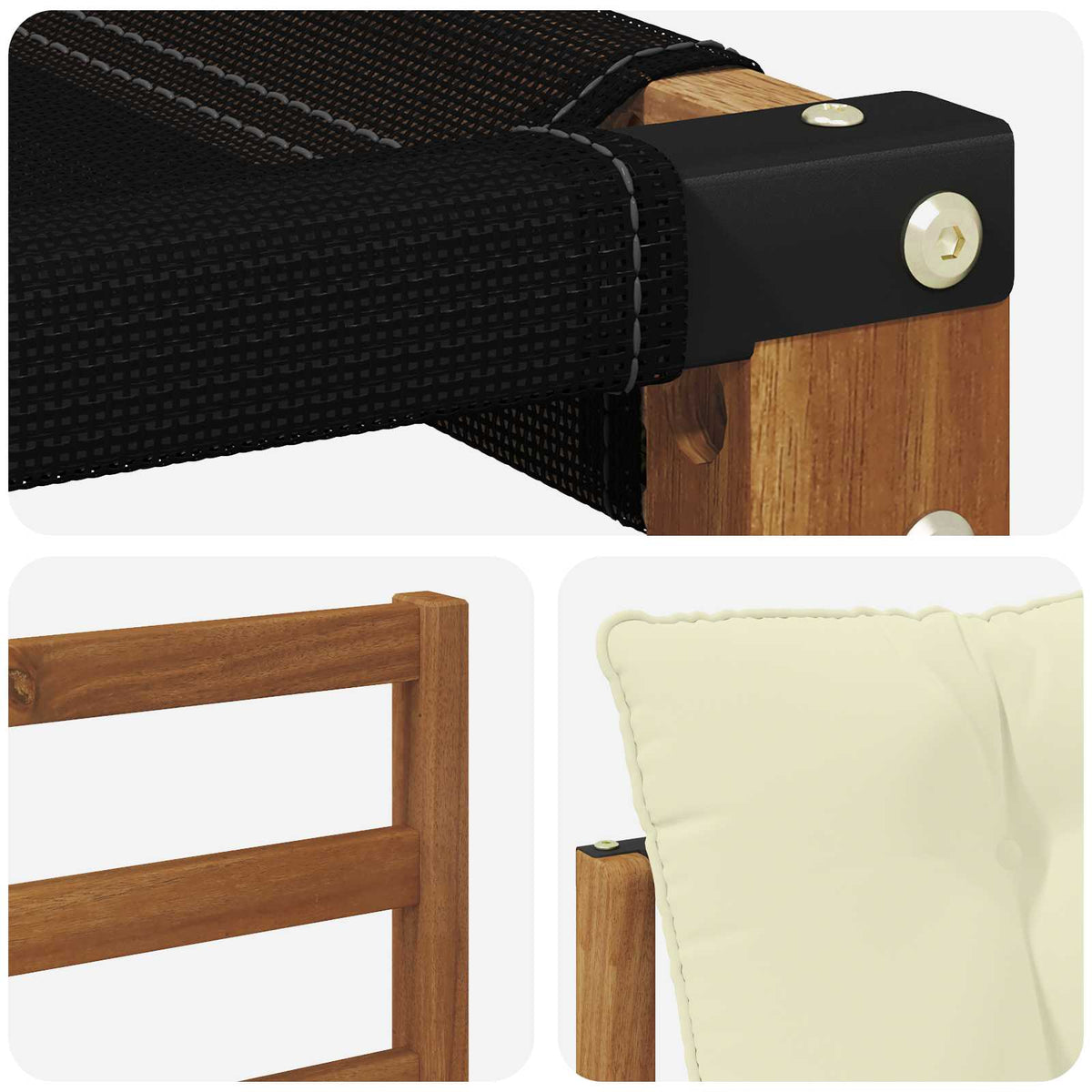Set vanjskih sofa 8 kom. Prirodna i krem Čvrsto drvo akacije