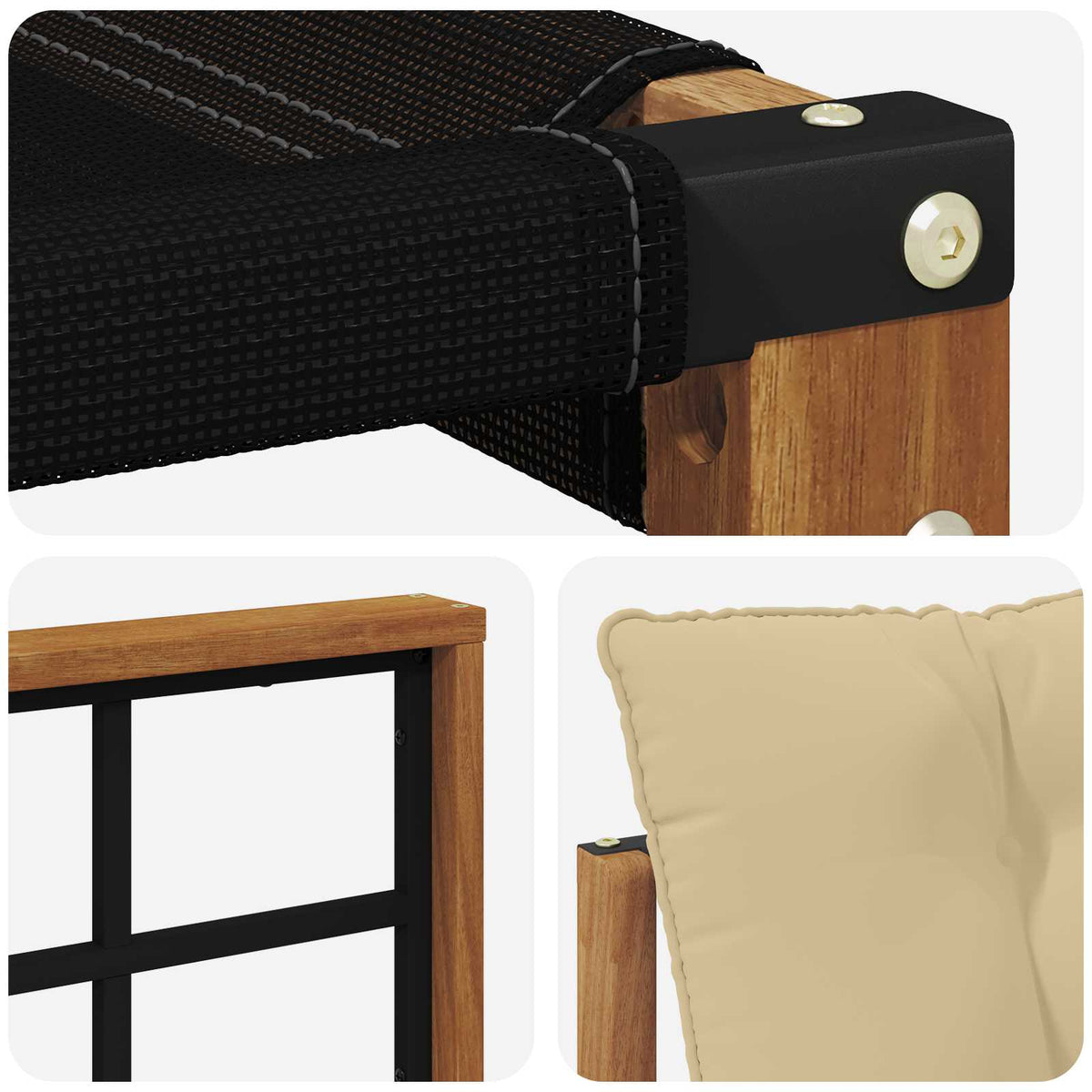 Set vanjskih sofa 8 kom. Prirodna i bež Čvrsto drvo akacije
