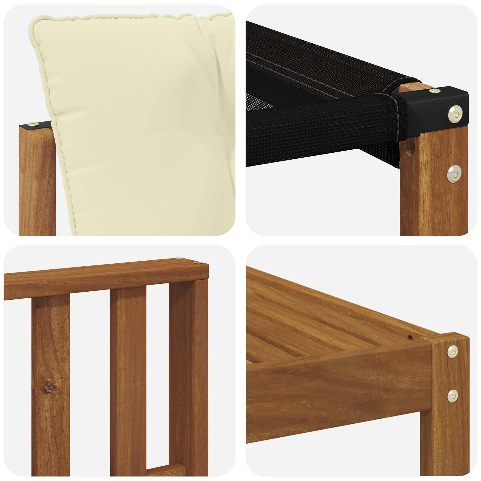 Set vanjskih sofa 9 pcs Prirodna i krem Čvrsto drvo akacije