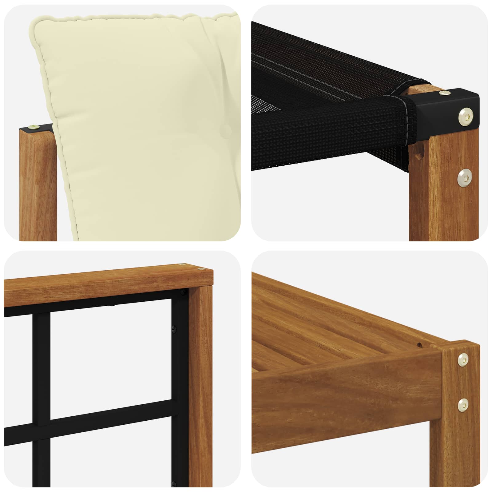 Set vanjskih sofa 9 pcs Prirodna i krem Čvrsto drvo akacije