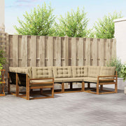 Set vanjskih sofa 6 kom. Prirodna i bež Smeđa 325 x 170,5 x 73 cm