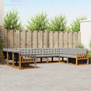 Set vanjskih sofa 9 kom. Prirodna i svijetlo siva Smeđa 404 x 247,5 x 73 cm
