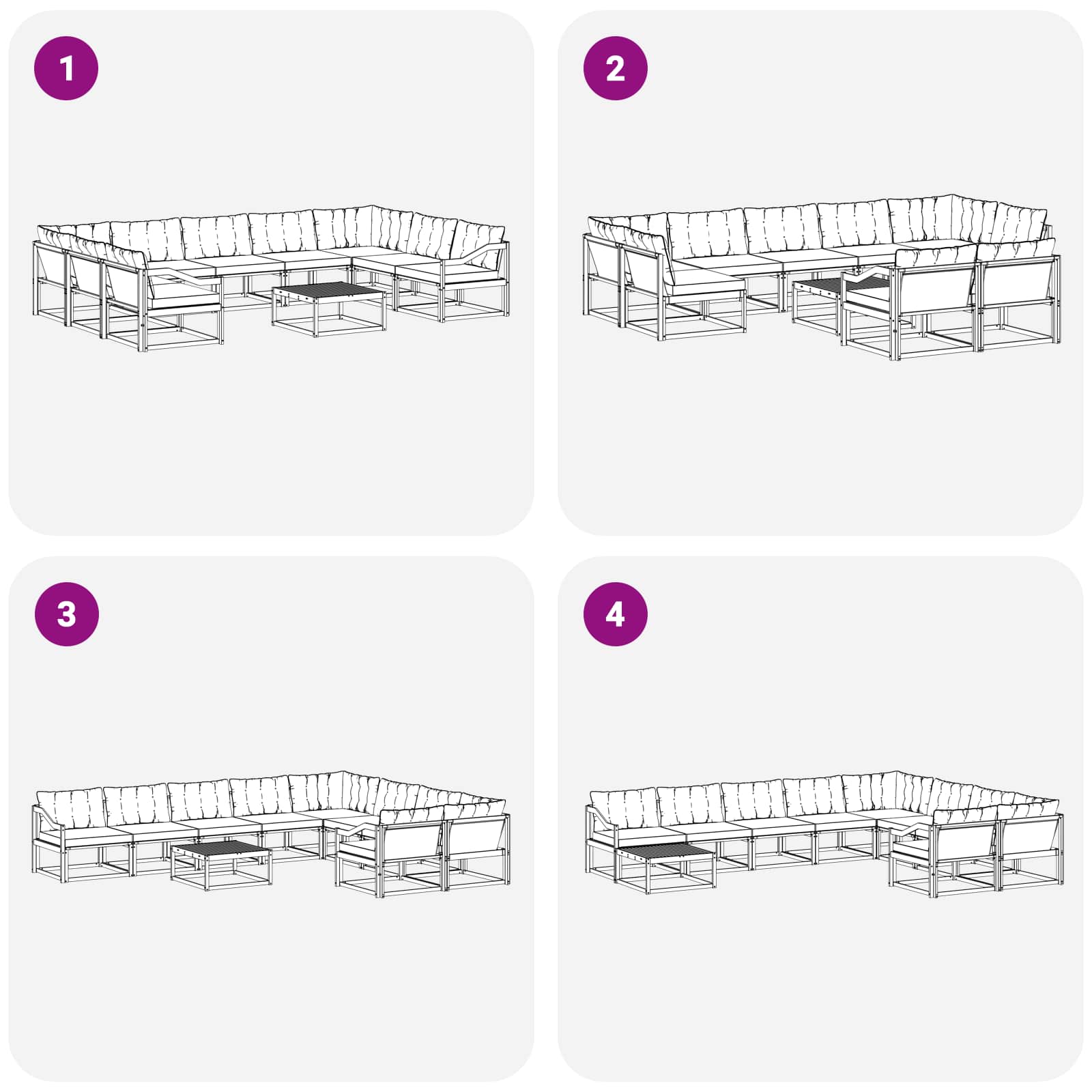 Set vanjskih sofa s jastukom 10 pcs Prirodna i crna