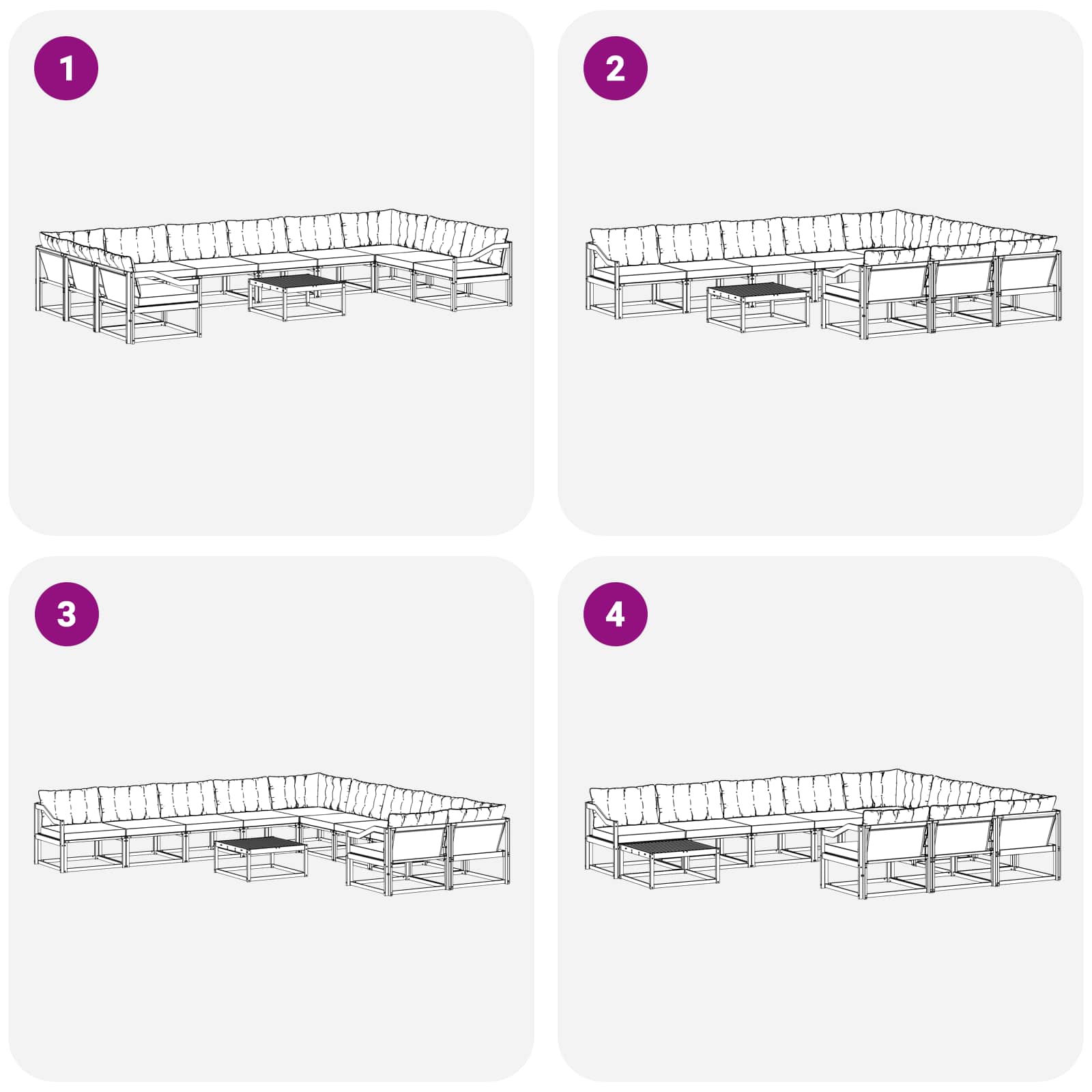 Set vanjskih sofa s jastukom 11 pcs Prirodna i bež