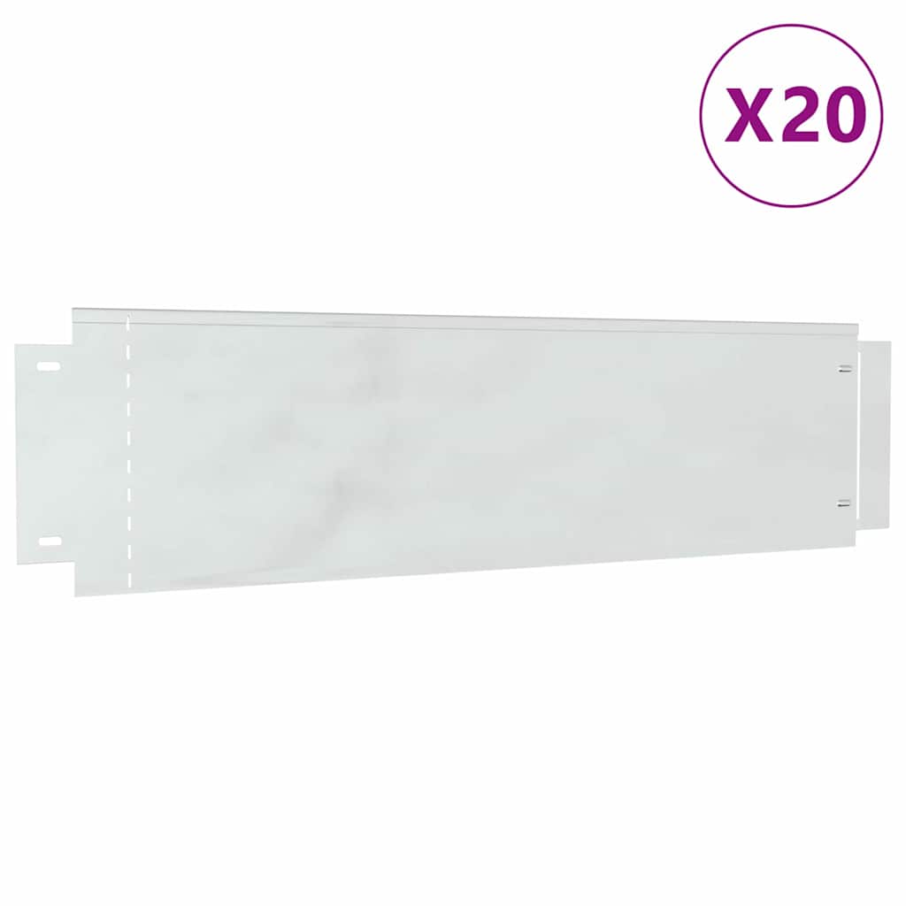 Rubnjaci za travnjak 20 pcs Srebrno 100 x 25 x 0,07 cm