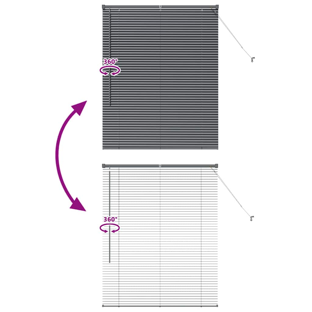 Venecijanski zastore Tamno siva 130 x 105 cm Aluminij