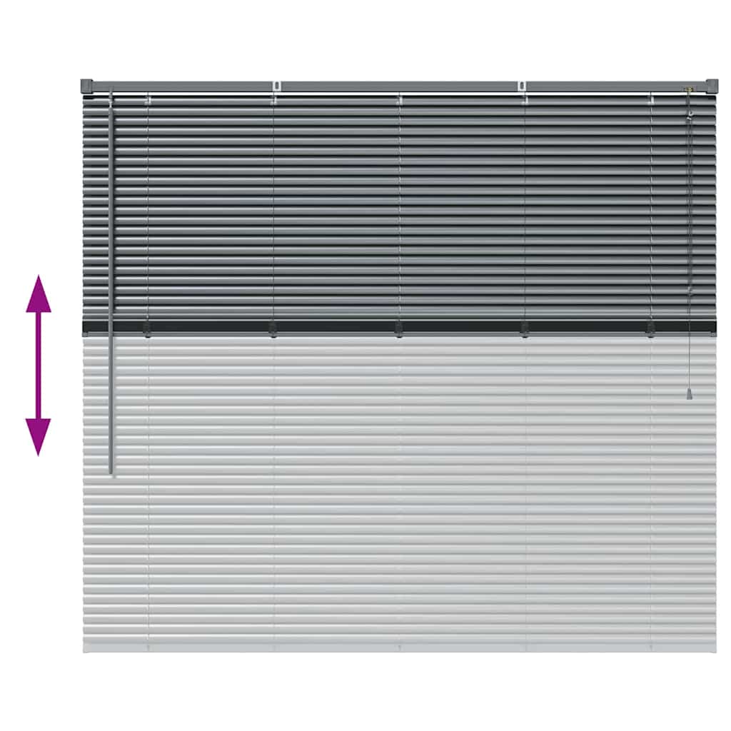 Venecijanski zastore Tamno siva 130 x 140 cm Aluminij