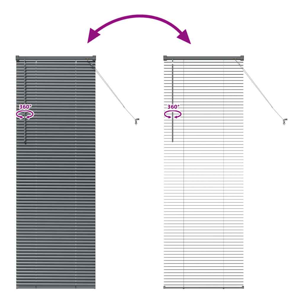 Venecijanski zastore Tamno siva 175 x 65 cm Aluminij