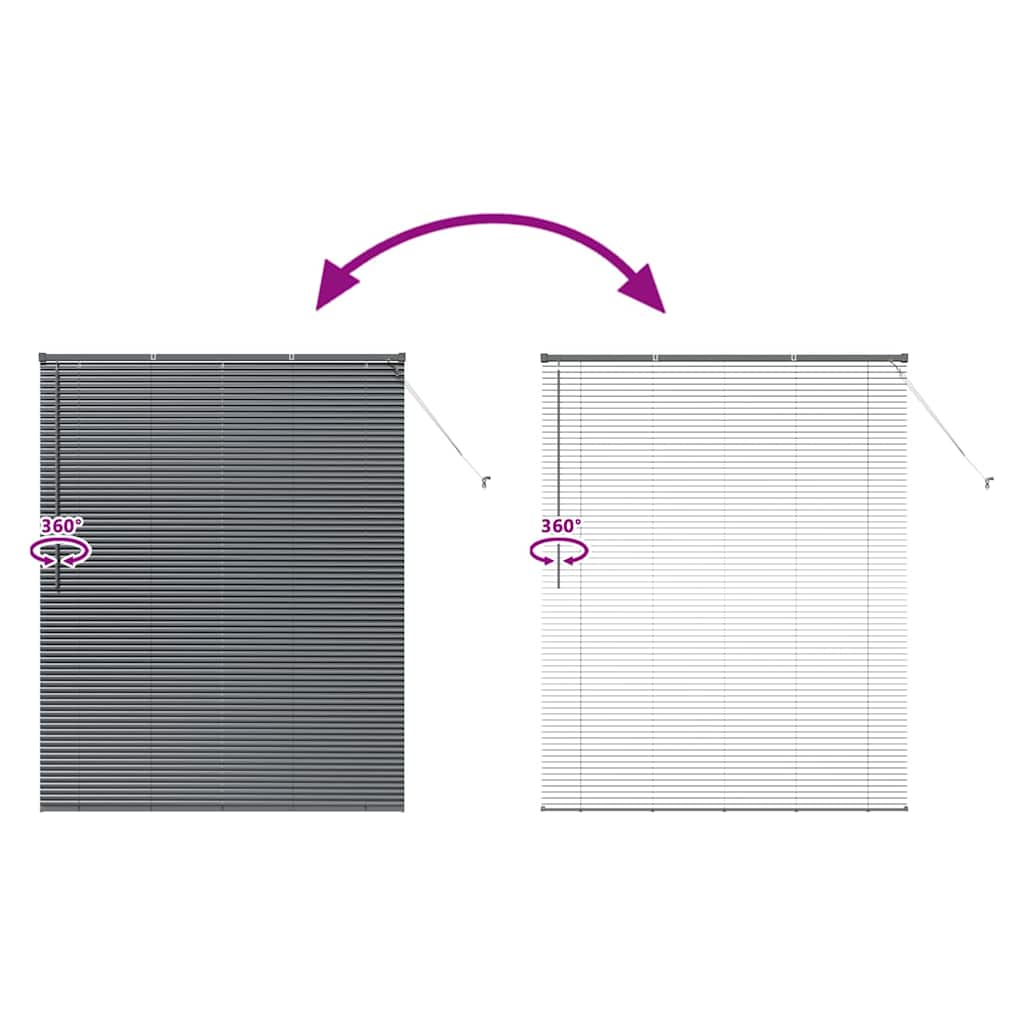 Venecijanski zastore Tamno siva 175 x 140 cm Aluminij
