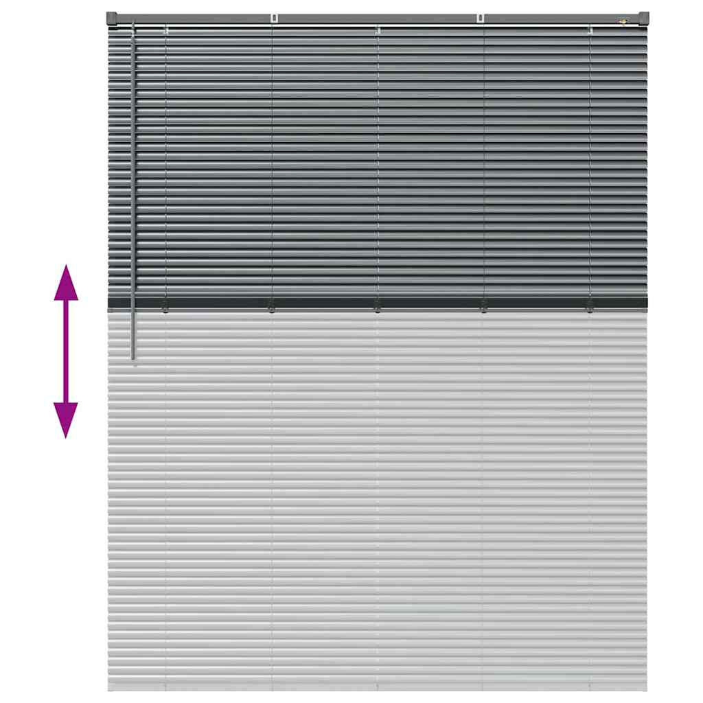 Venecijanski zastore Tamno siva 175 x 140 cm Aluminij
