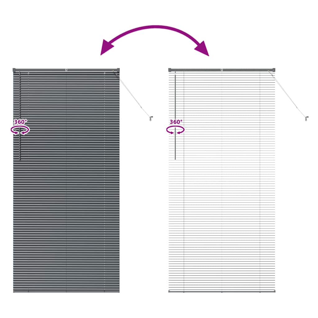 Venecijanski zastore Tamno siva 220 x 100 cm Aluminij
