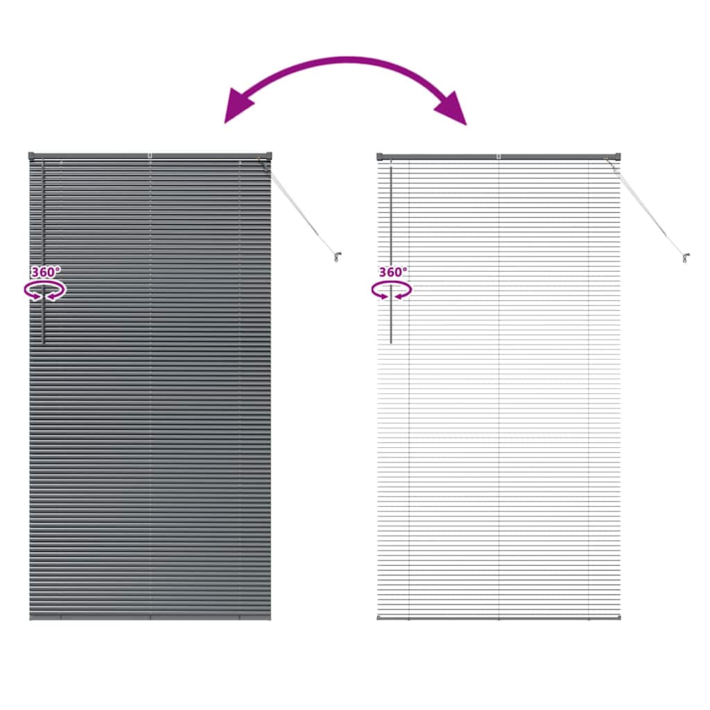 Venecijanski zastore Tamno siva 220 x 110 cm Aluminij