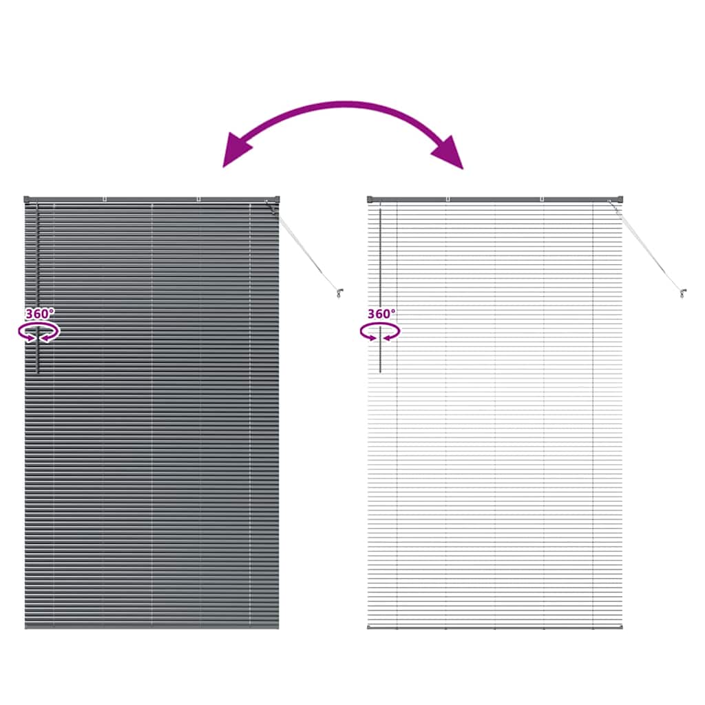 Venecijanski zastore Tamno siva 220 x 130 cm Aluminij