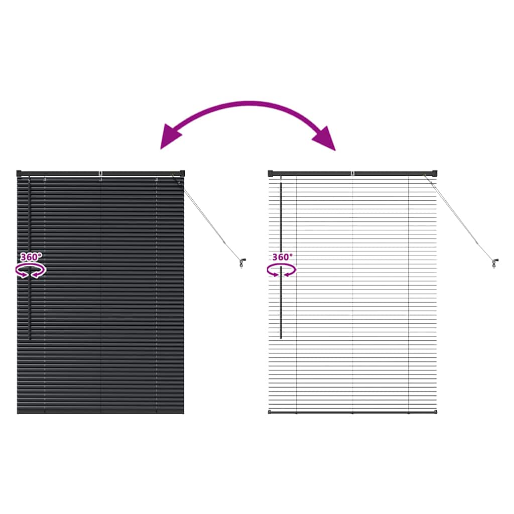 Venecijanski zastore Crna 130 x 95 cm Aluminij