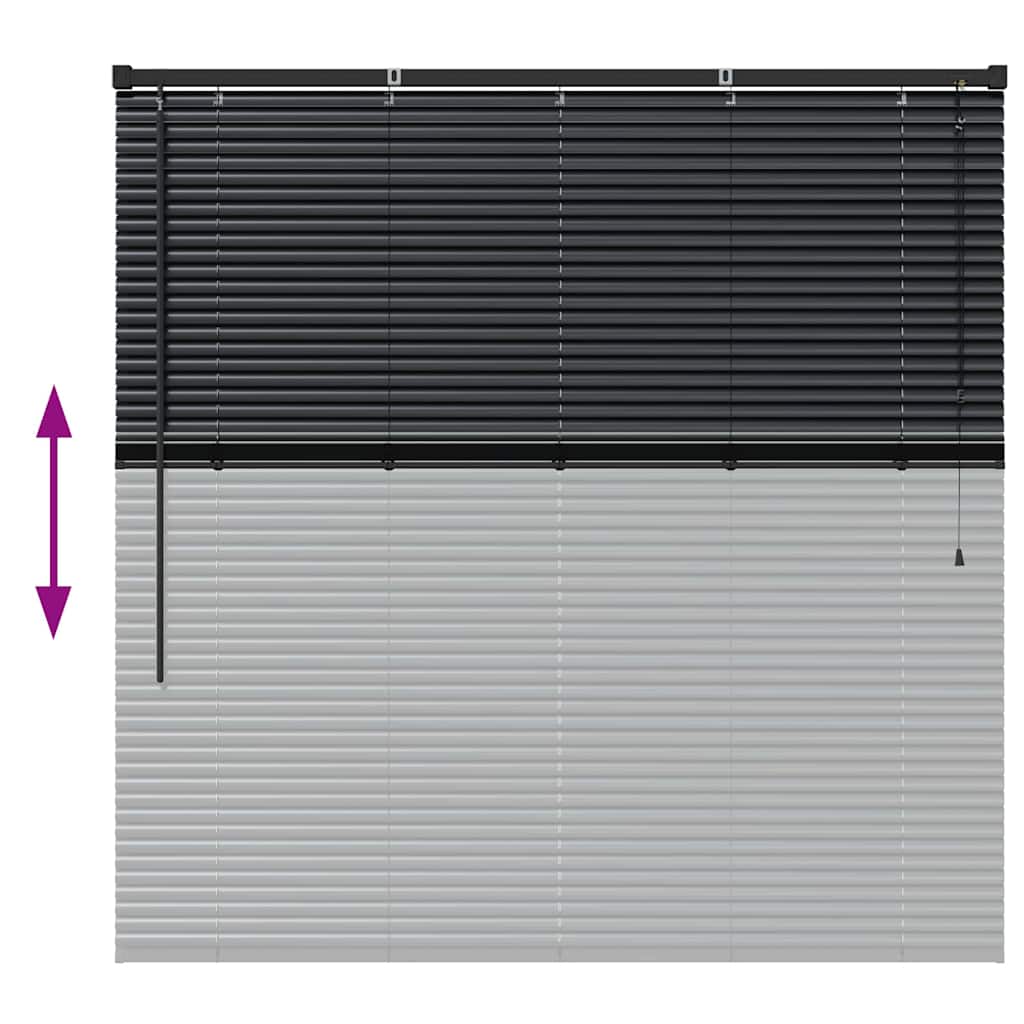 Venecijanski zastore Crna 130 x 135 cm Aluminij