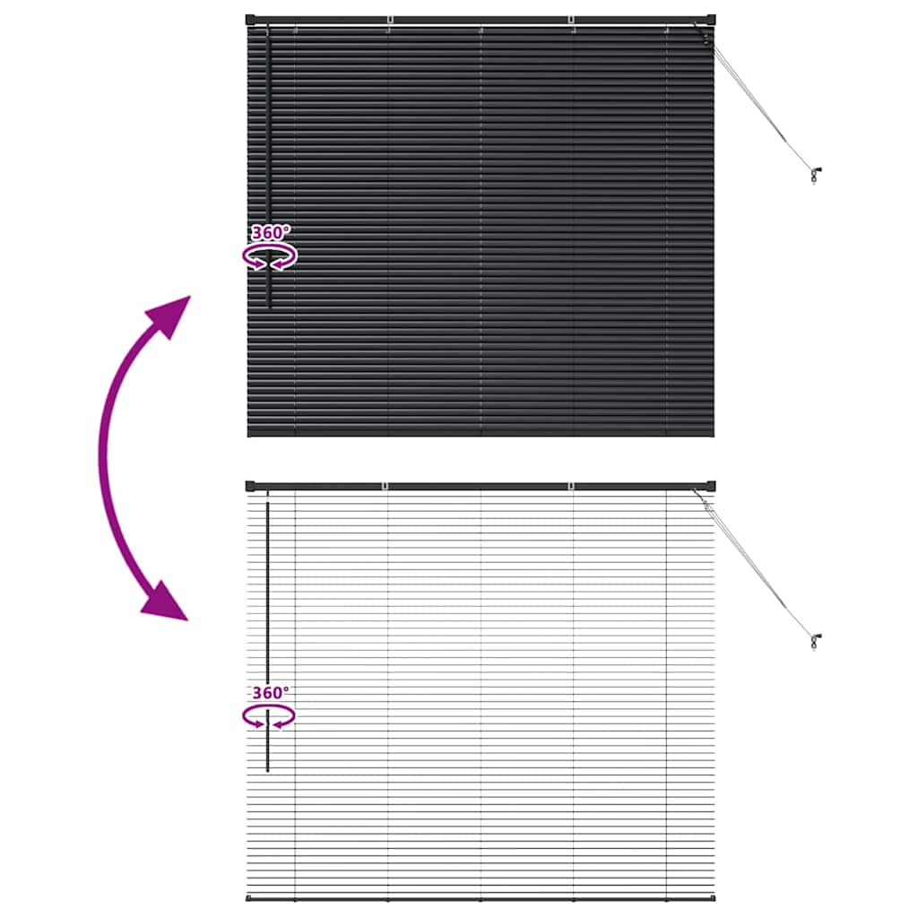 Venecijanski zastore Crna 130 x 140 cm Aluminij