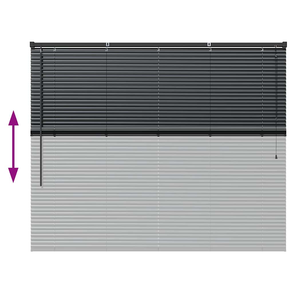 Venecijanski zastore Crna 130 x 155 cm Aluminij