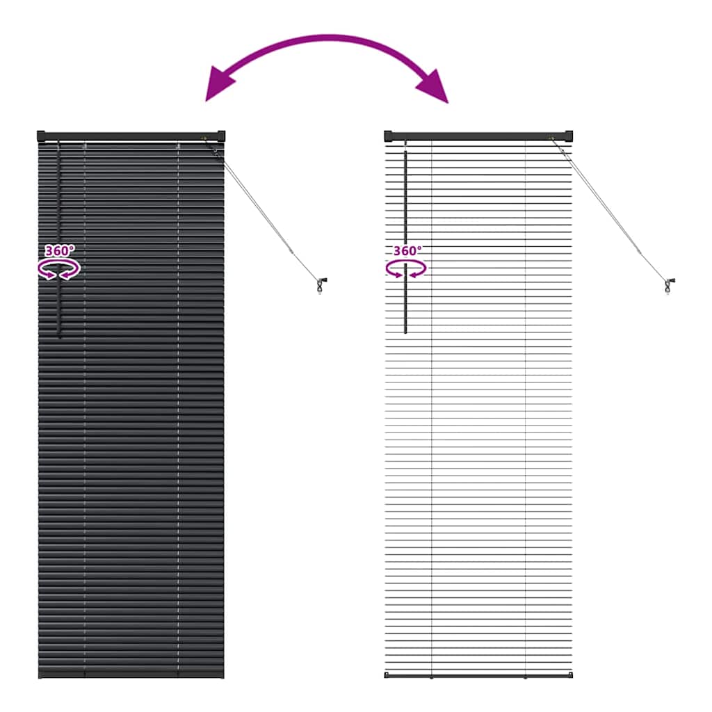 Venecijanski zastore Crna 175 x 65 cm Aluminij
