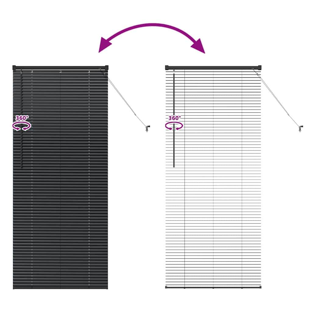 Venecijanski zastore Crna 175 x 70 cm Aluminij
