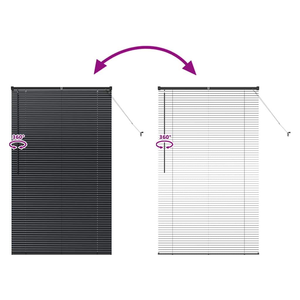 Venecijanski zastore Crna 175 x 105 cm Aluminij