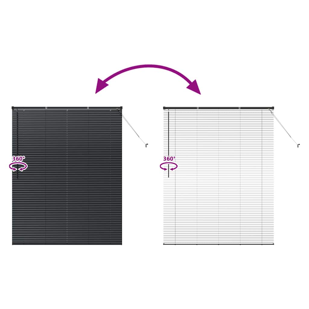 Venecijanski zastore Crna 175 x 150 cm Aluminij