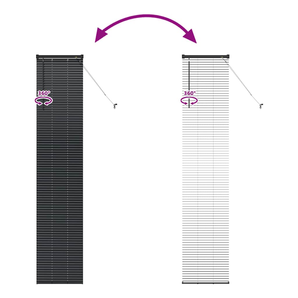 Venecijanski zastore Crna 220 x 50 cm Aluminij