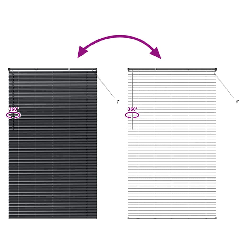 Venecijanski zastore Crna 220 x 135 cm Aluminij