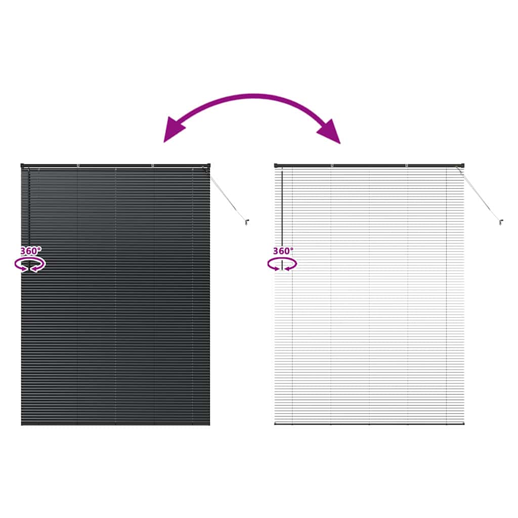 Venecijanski zastore Crna 220 x 155 cm Aluminij