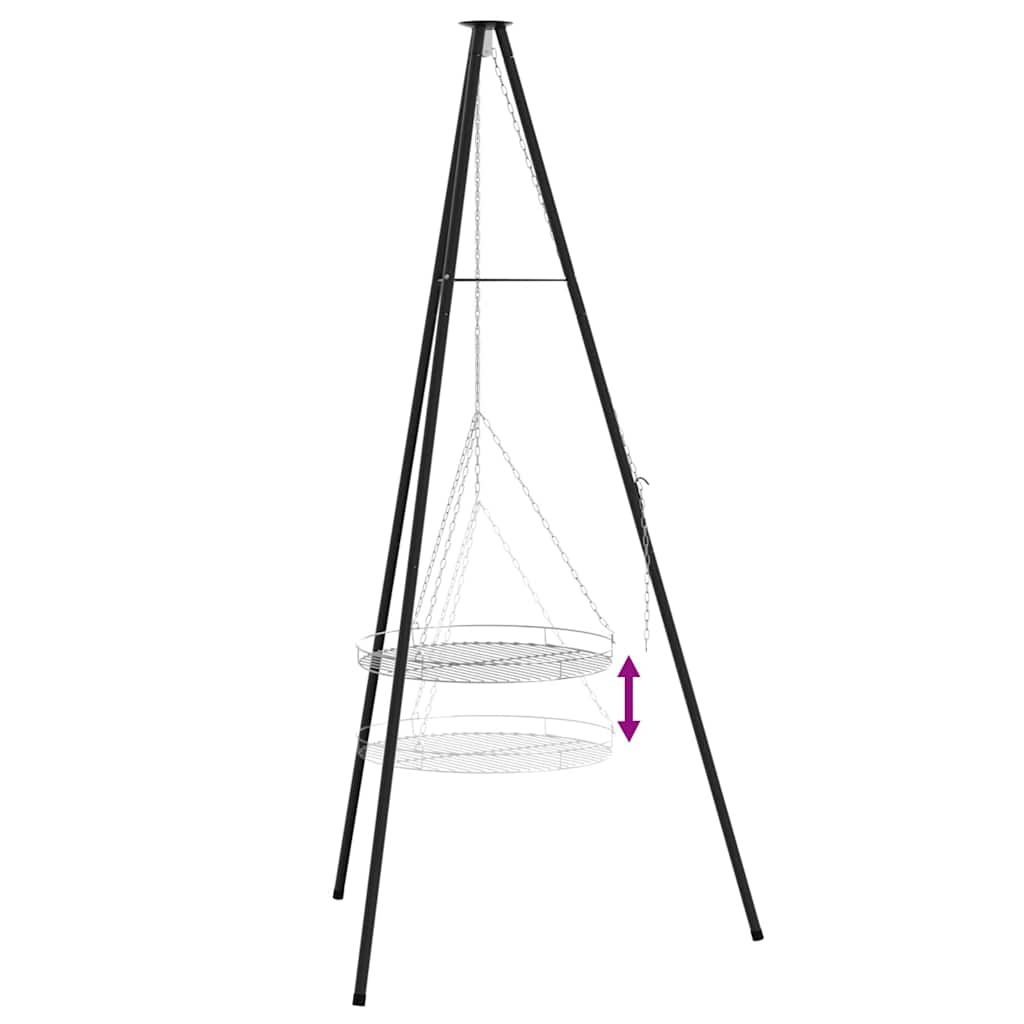 Tripod za logorsku vatru 2 pcs Crna Čelik