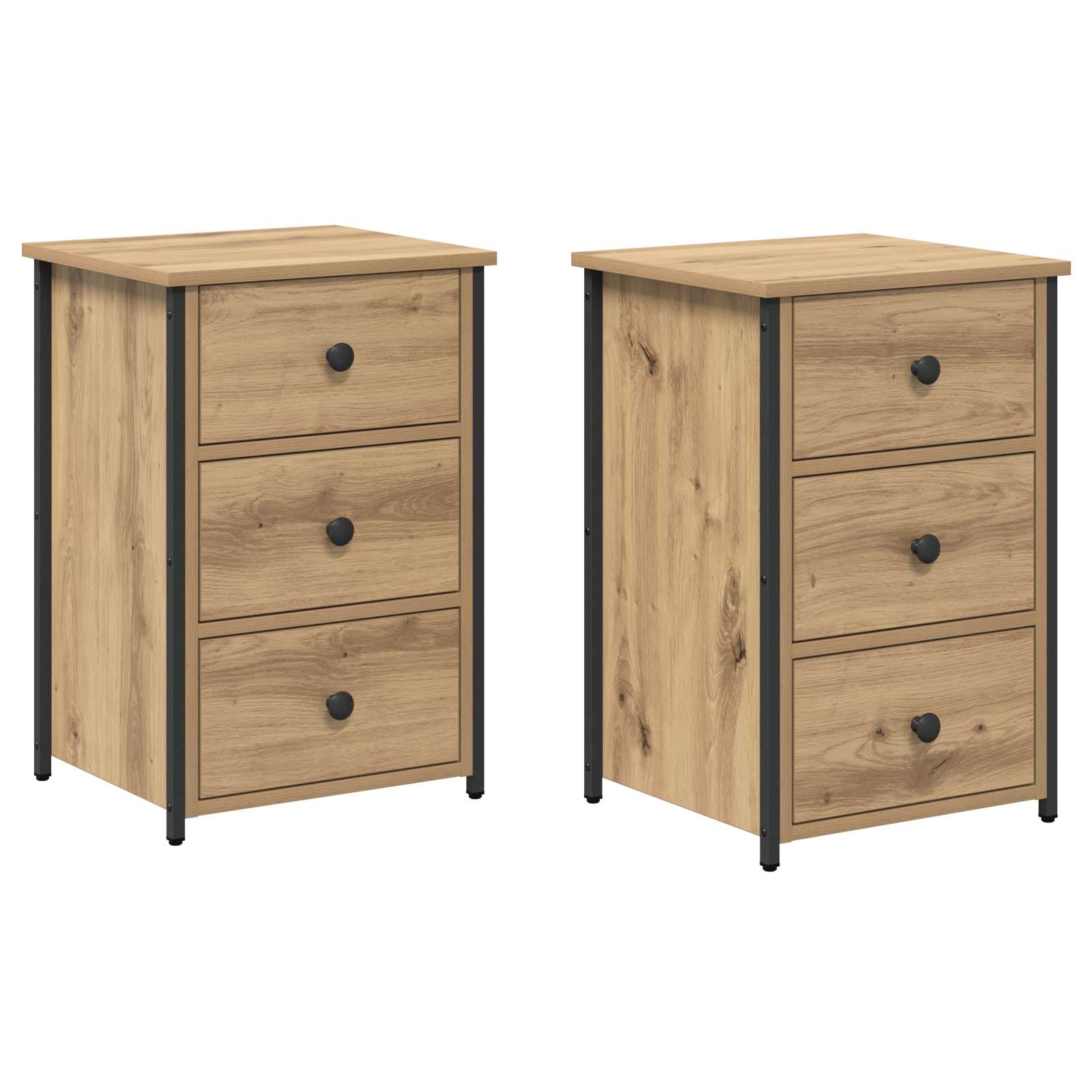 Noćni ormar s ladicama 2 pcs Smeđa 40 x 36 x 60 cm