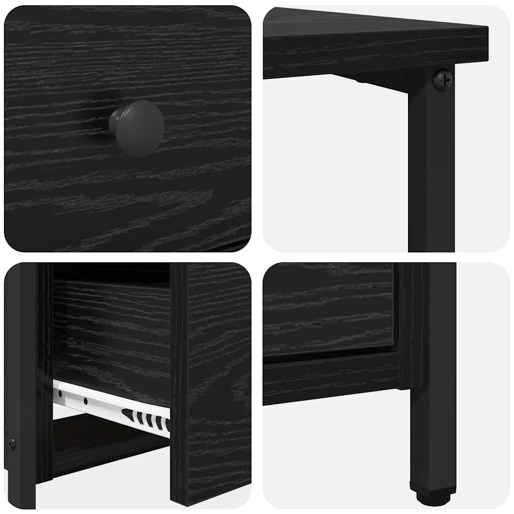Noćni ormar 2 pcs Crni hrast 30 x 60 x 60 cm Konstruirano drvo